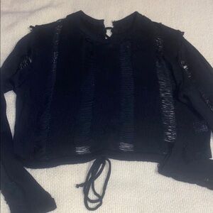 Distressed Women's thin sweater Top